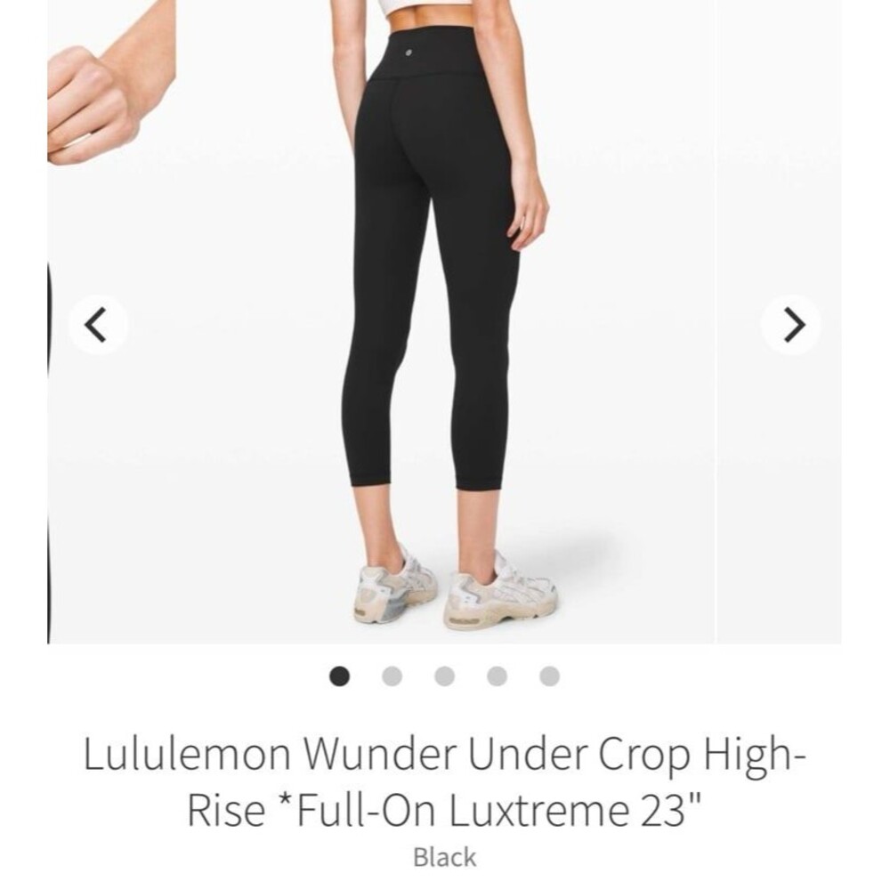 Lululemon Wunder Under Crop High-Rise Leggings 23" Black Size 12